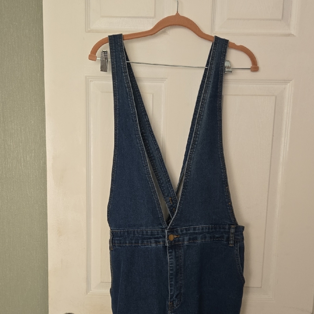 Agnes Orinda  Blue Denim Overalls Adjustable Straps